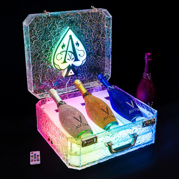 Ice Rock 3 bottles Rechargeable LED Ace of Spade Glorifier Box